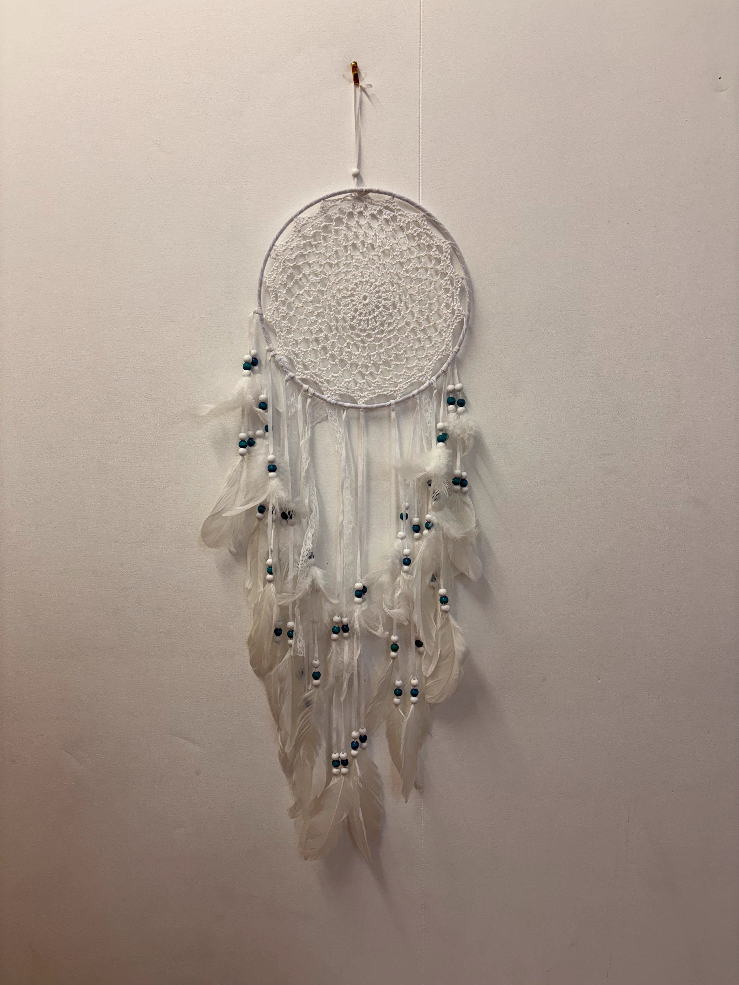 Attrape-rêves blanc & turquoise