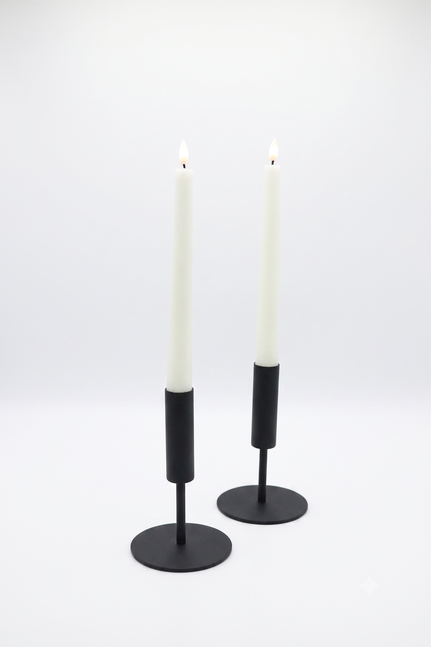 Bougeoirs metal noir (lot de 2)