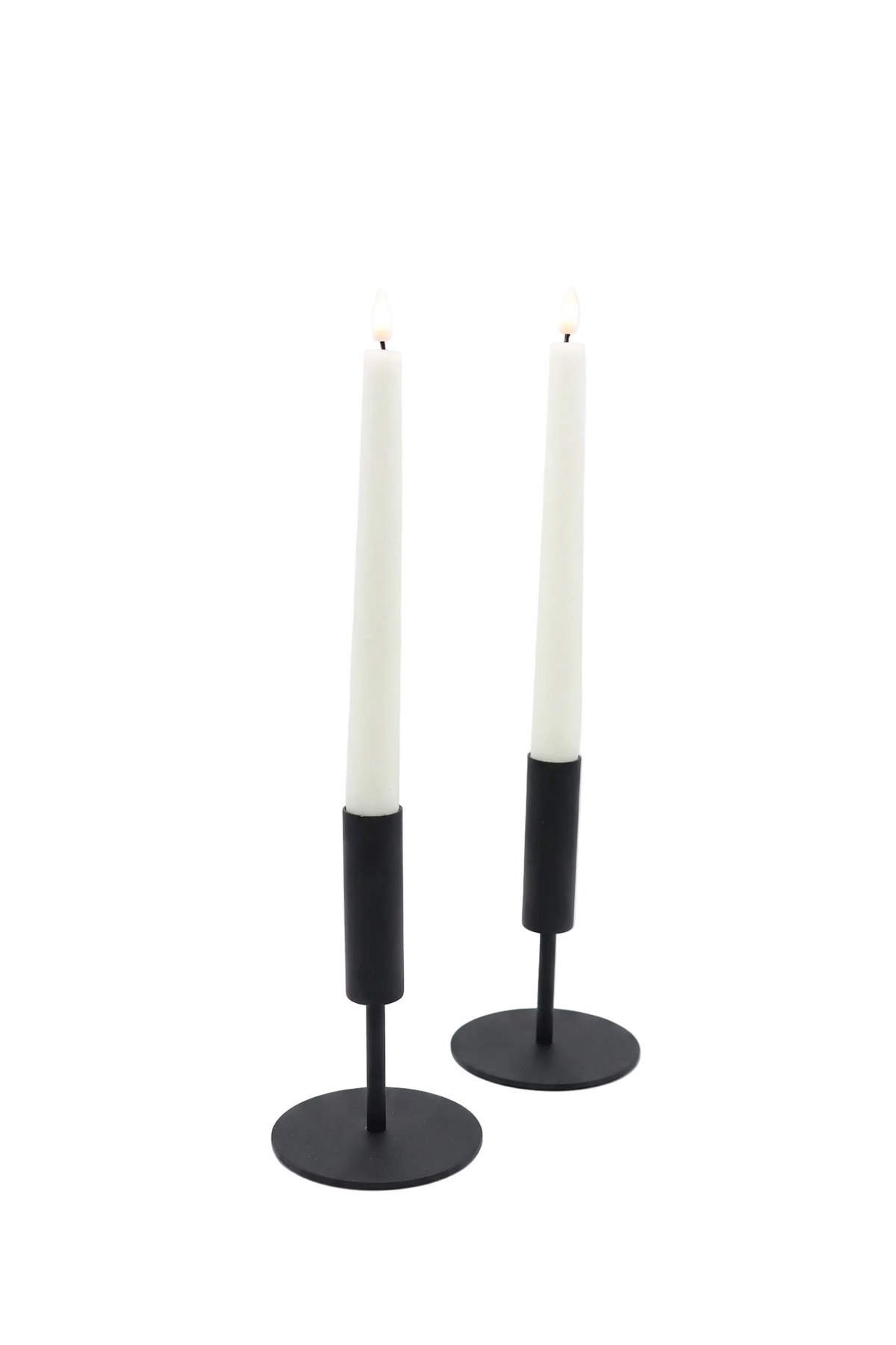 Bougeoirs metal noir (lot de 2)