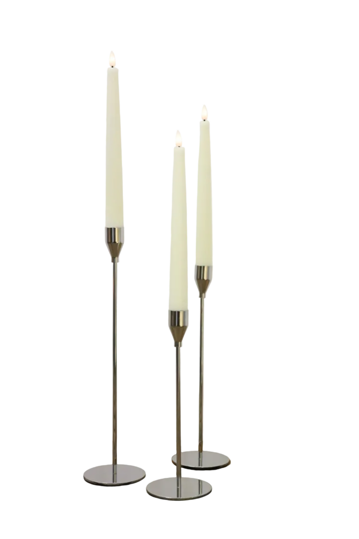Bougeoir sur pied argent (lot de 3)