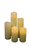 Bougies pilier LED ivoires (lot de 5)