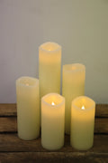 Bougies pilier LED ivoires (lot de 5)