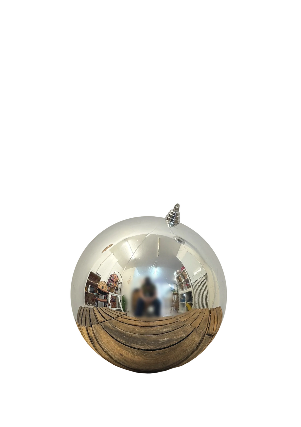 Boule de noël géante argent brillant