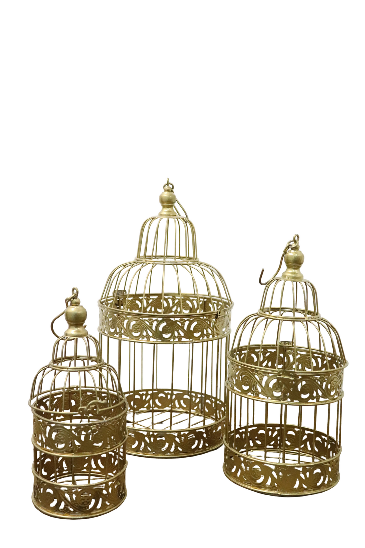 Cage à oiseaux doré (lot de 3)
