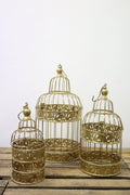 Cage à oiseaux doré (lot de 3)