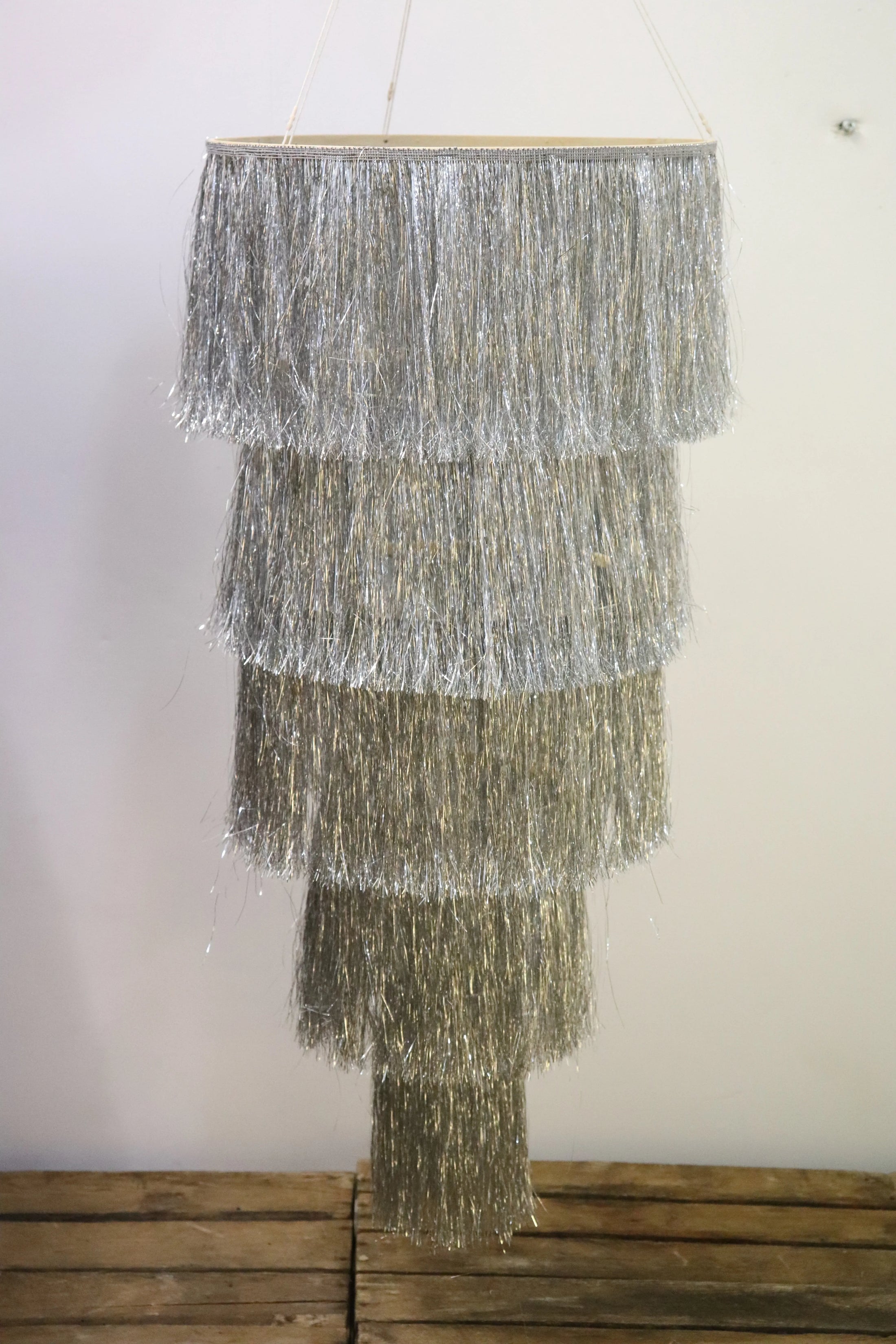 Cascade de franges argent