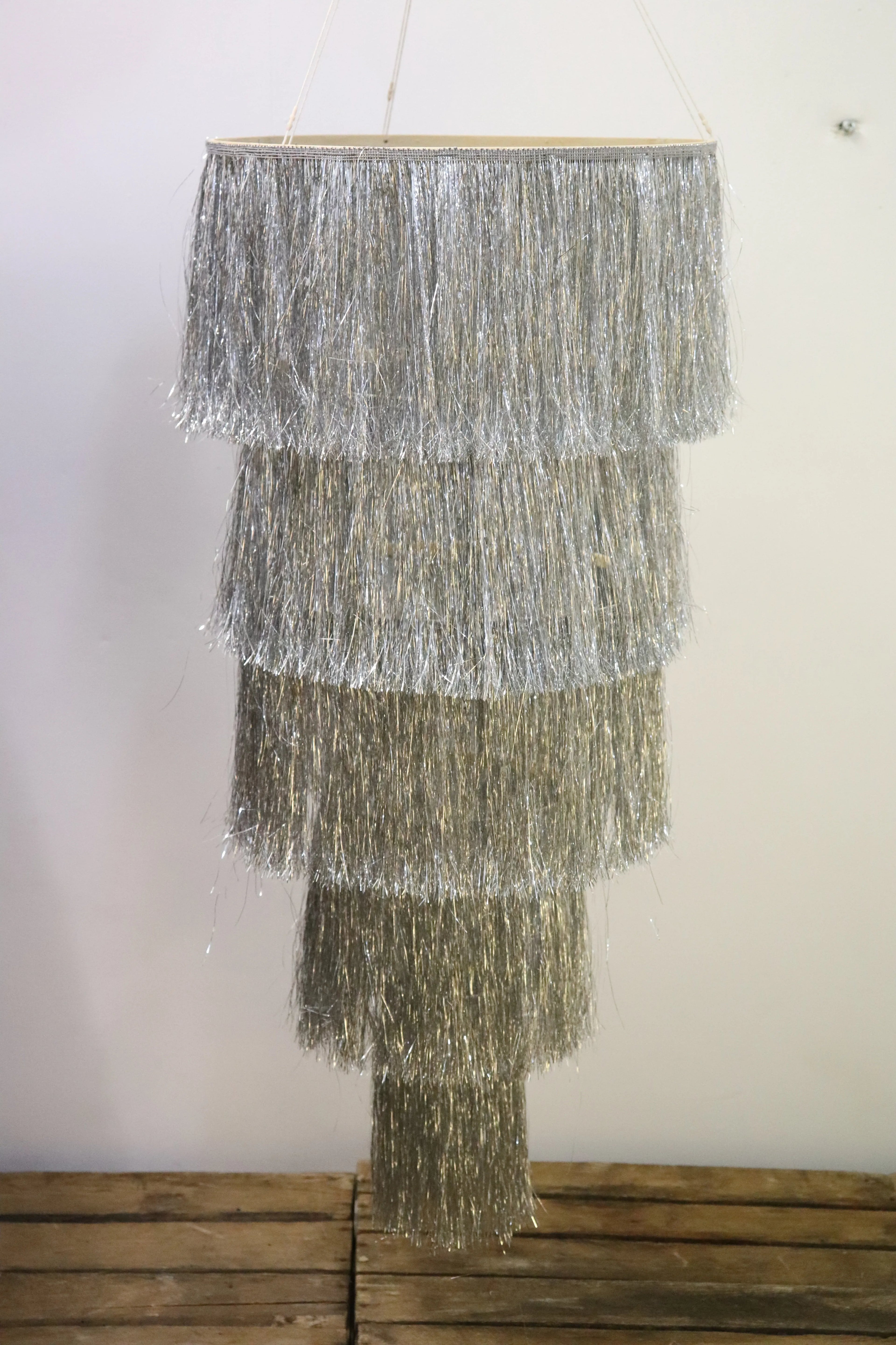 Cascade de franges argent