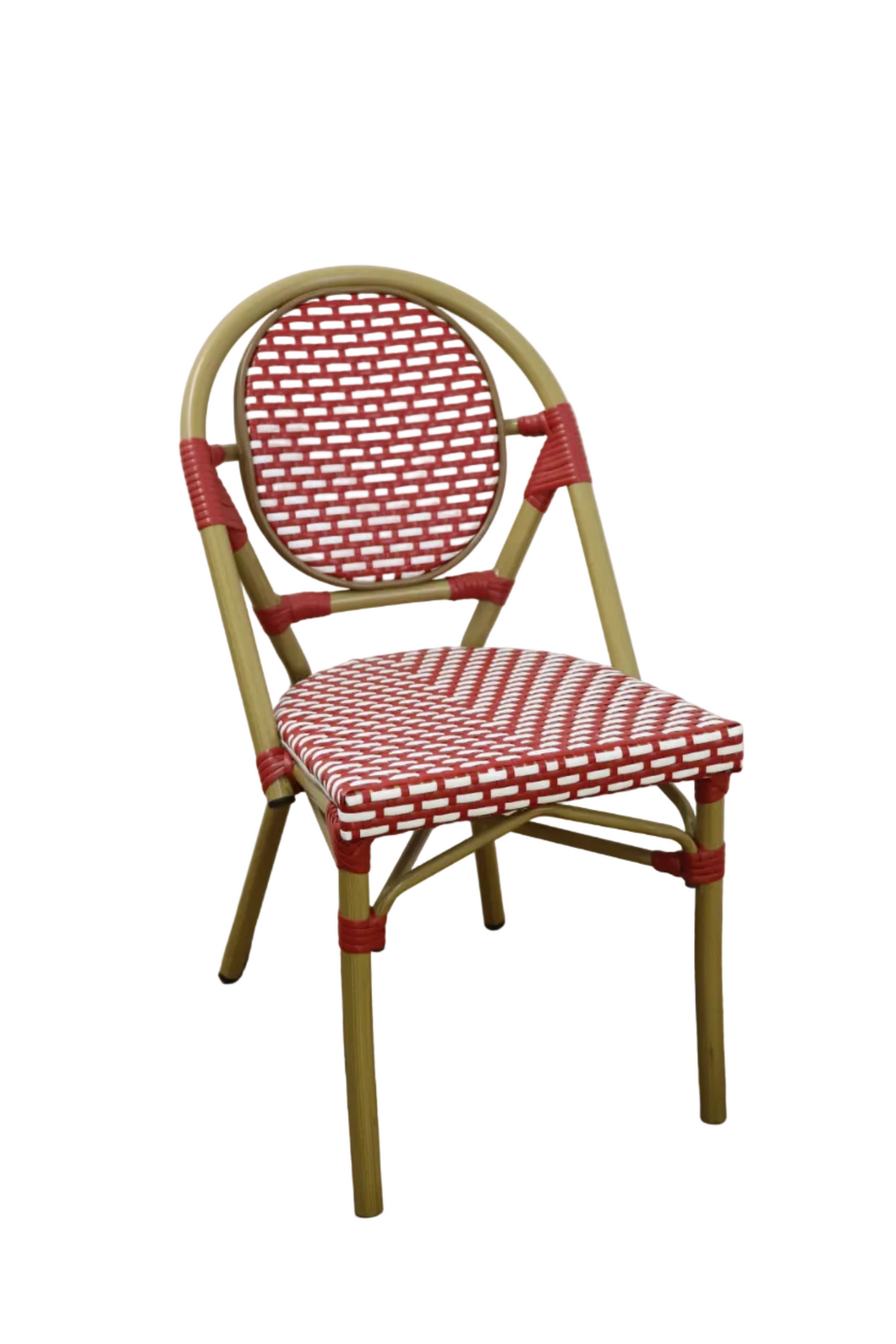 Chaise bistro rouge et blanche