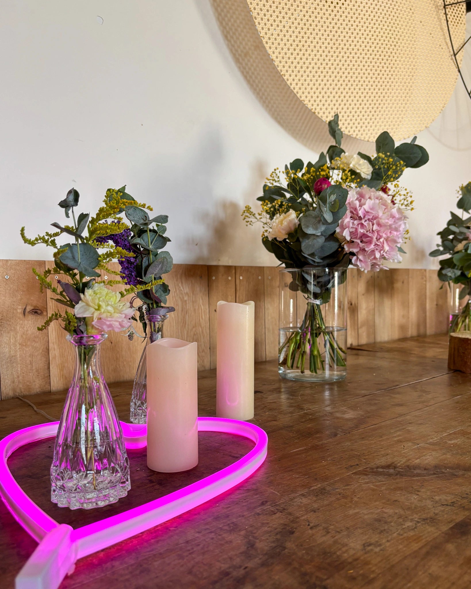 Lot 3 vases soliflor verre