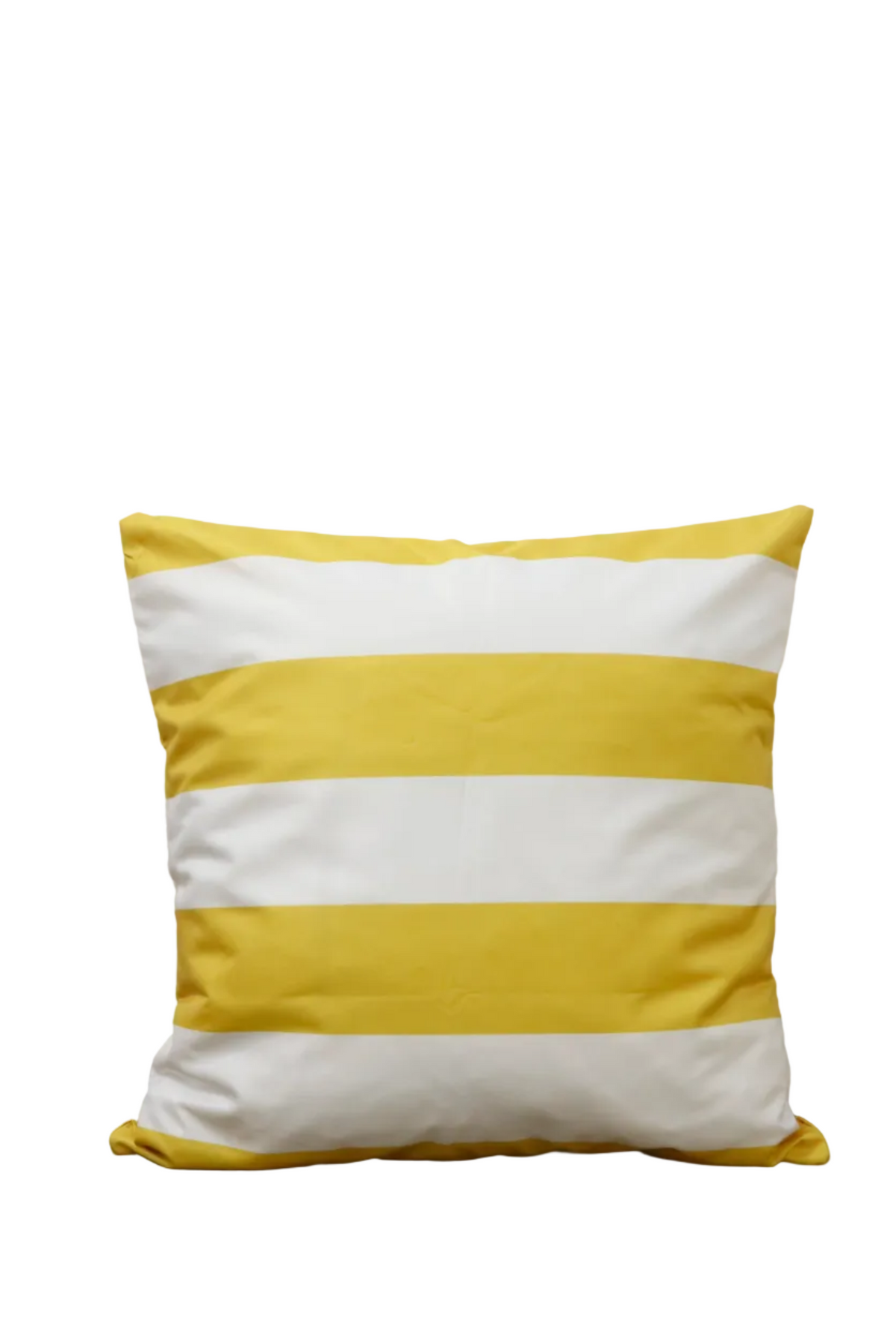Coussin rayée jaune et blanc