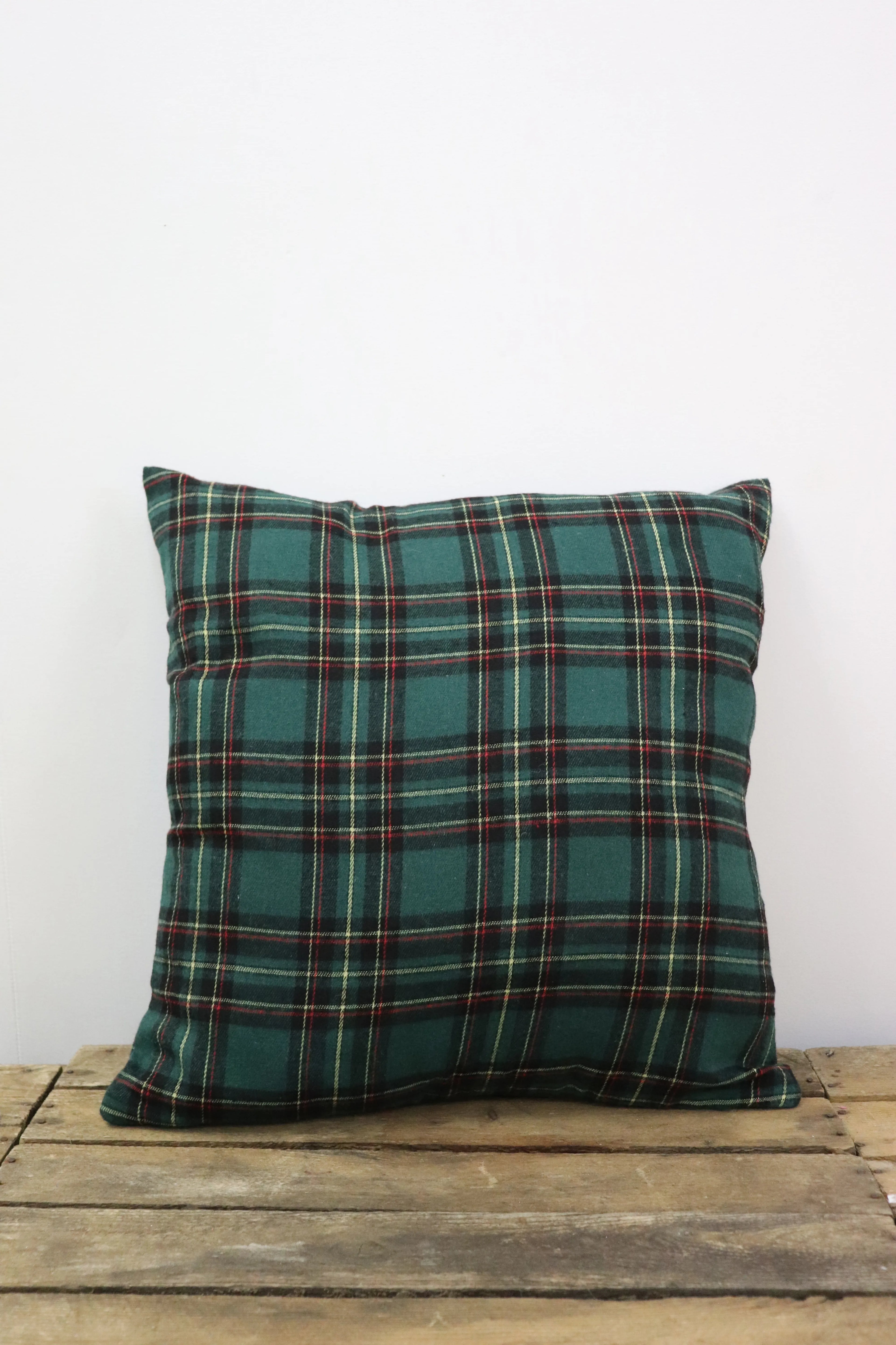 Coussin tartan vert