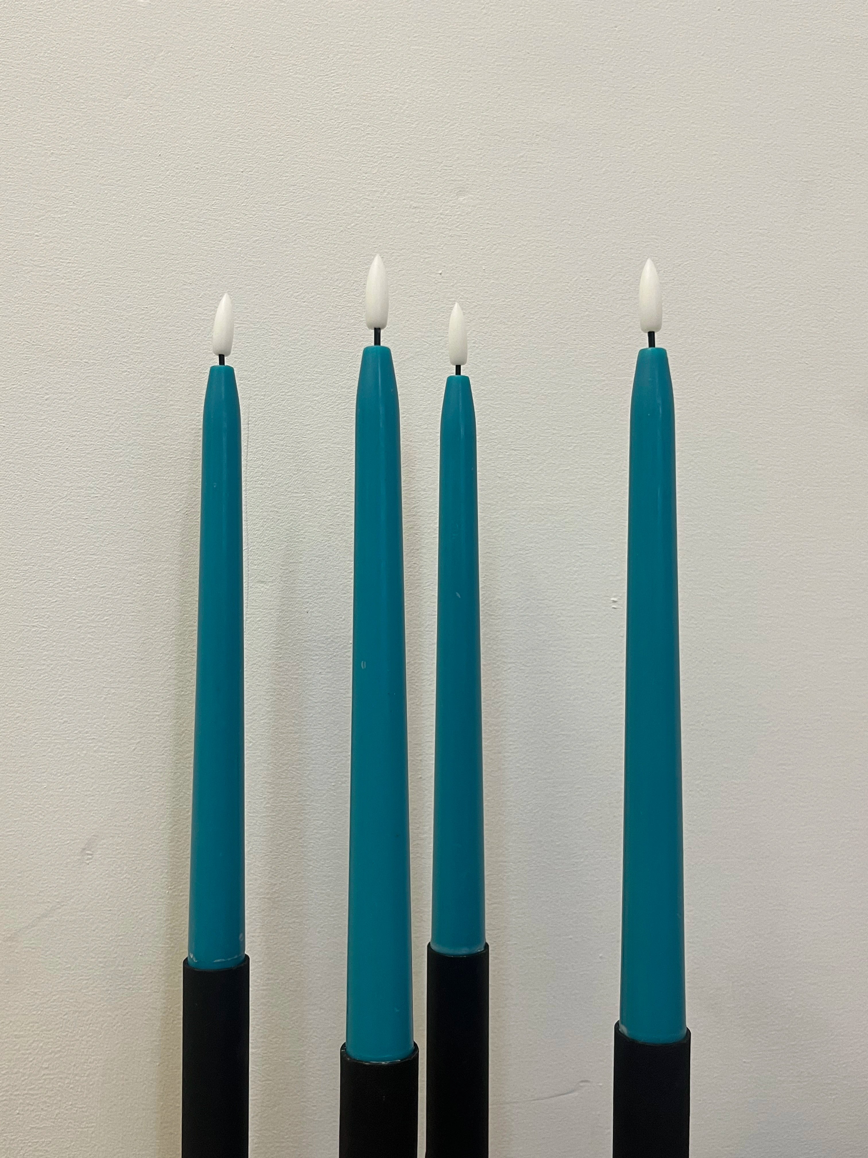Chandelles LED bleues turquoise (lot de 4)