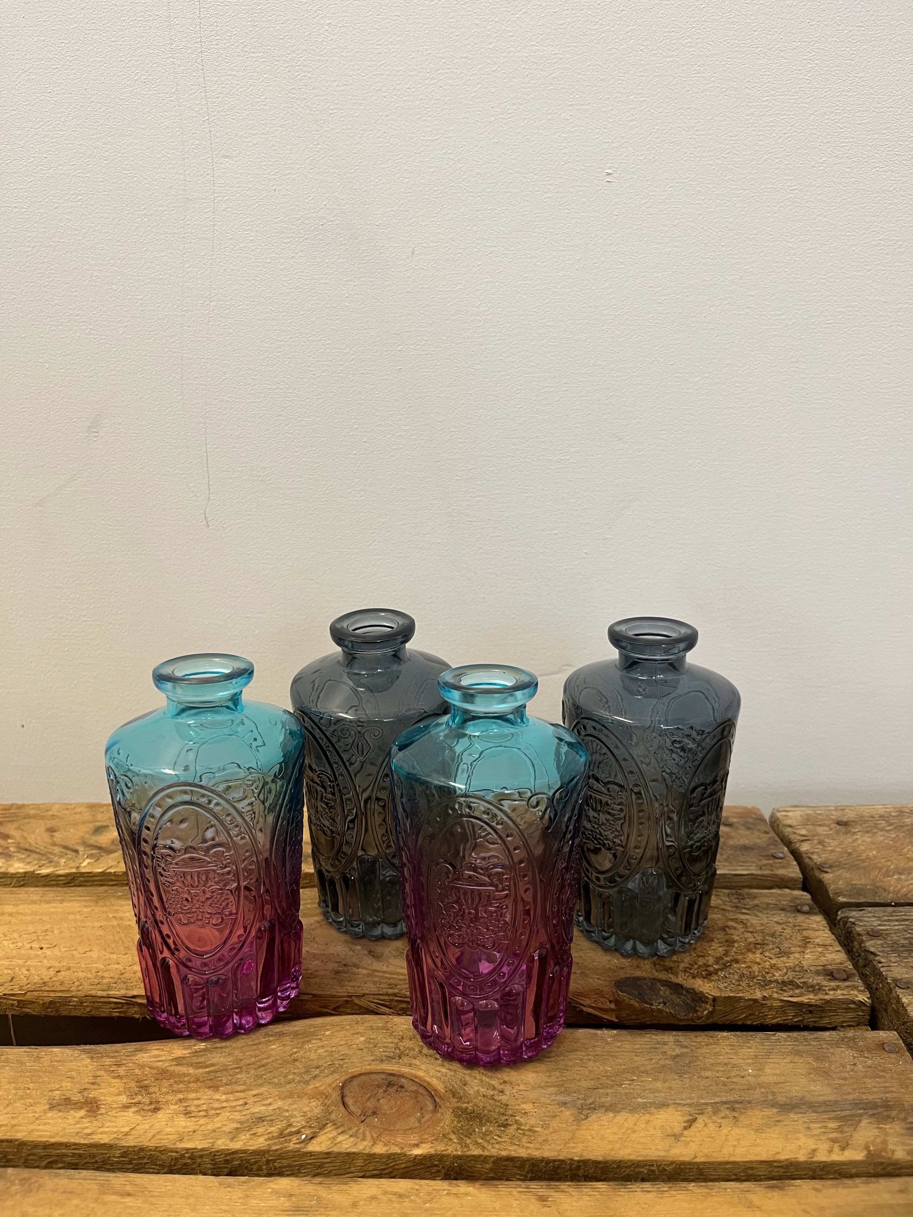Lot 4 vases soliflor foncés