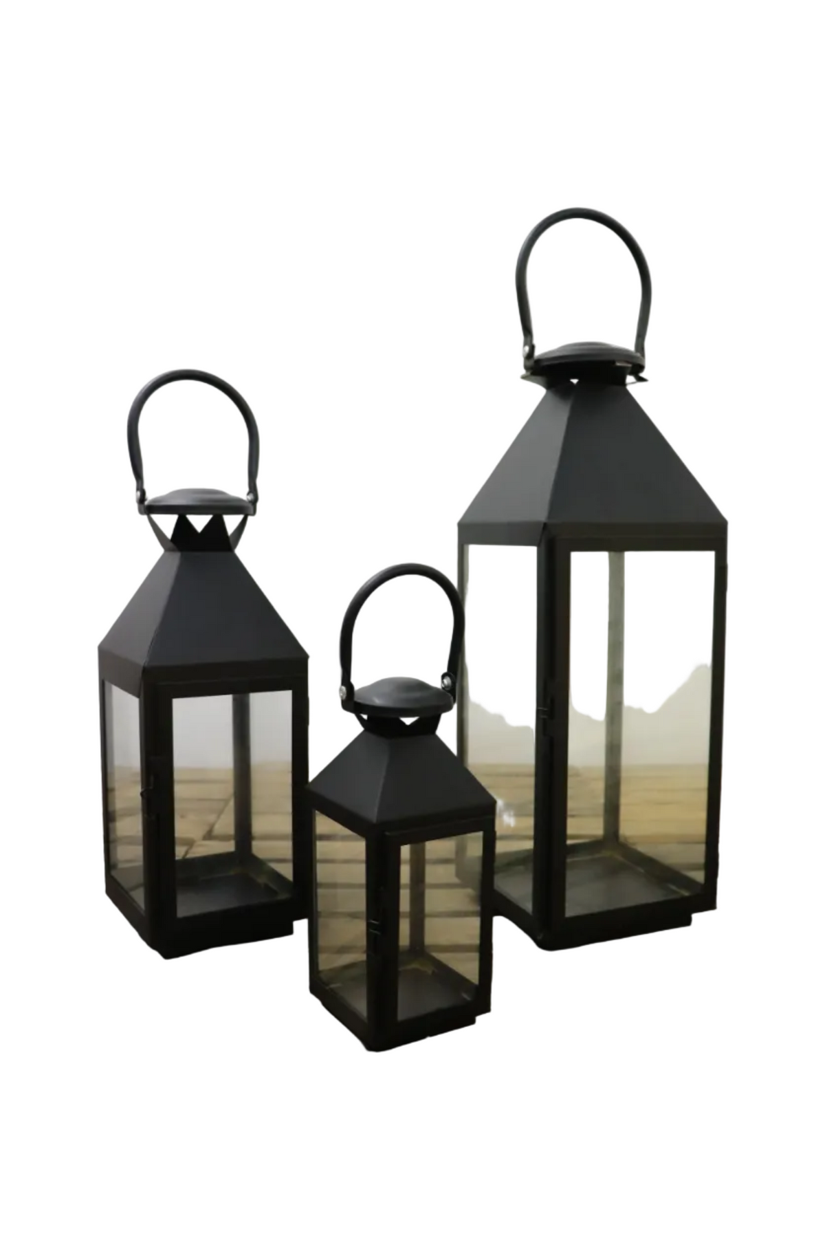 Lanternes noires (lot de 3)