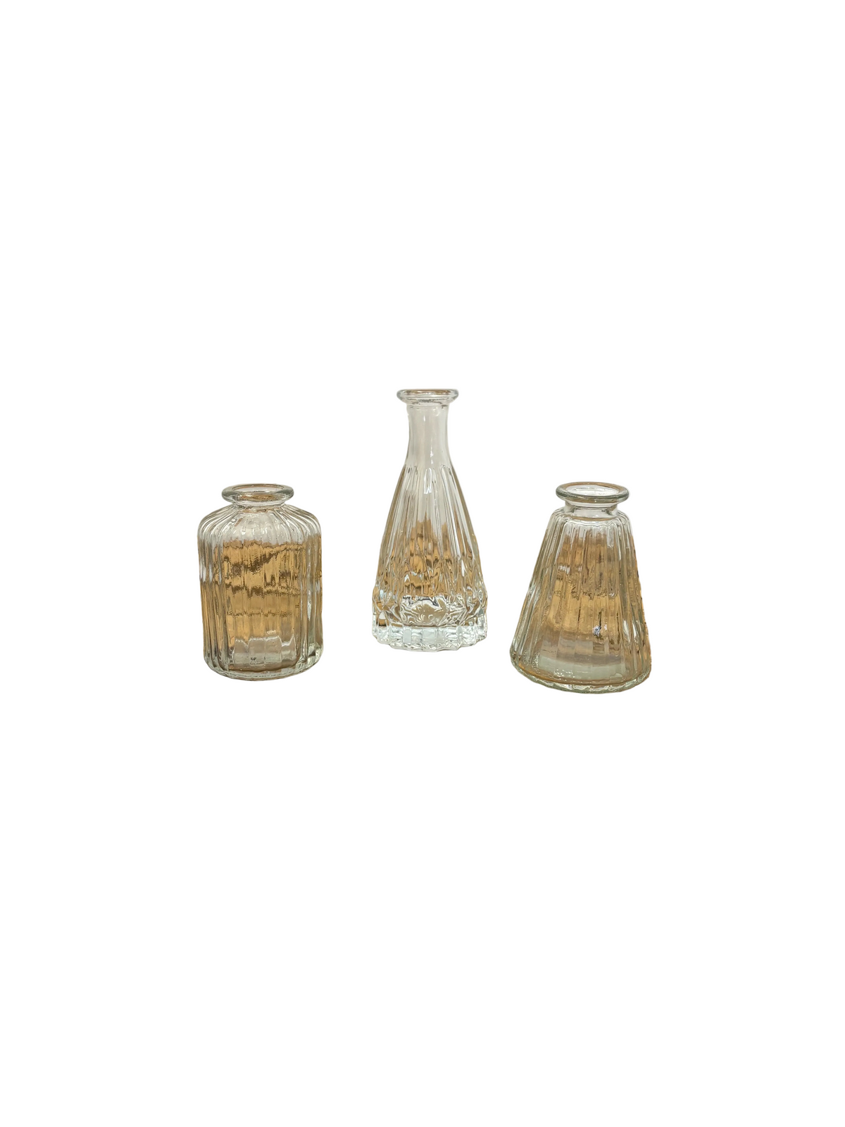 Lot 3 vases soliflor verre