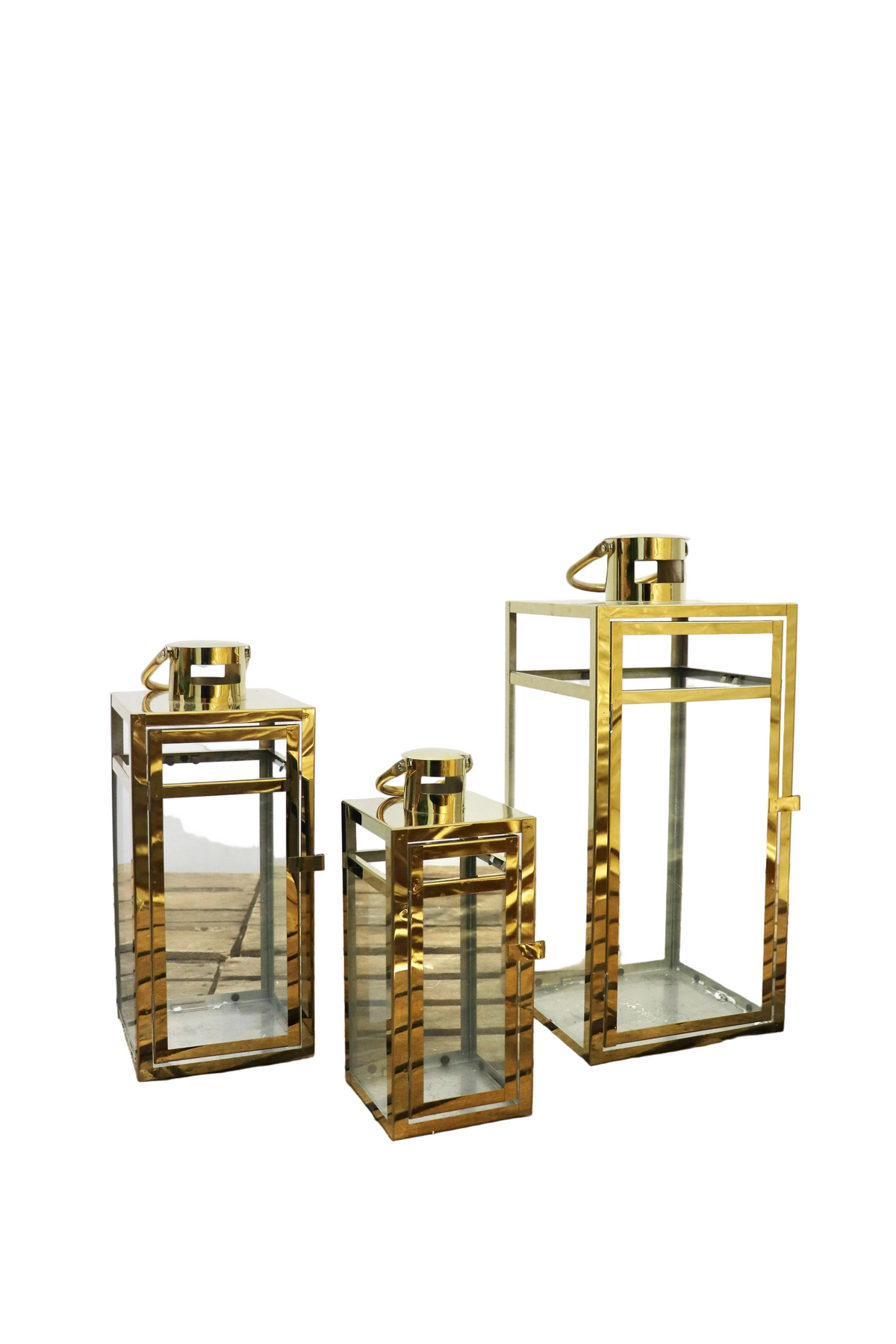 Lanterne doré (lot de 3)