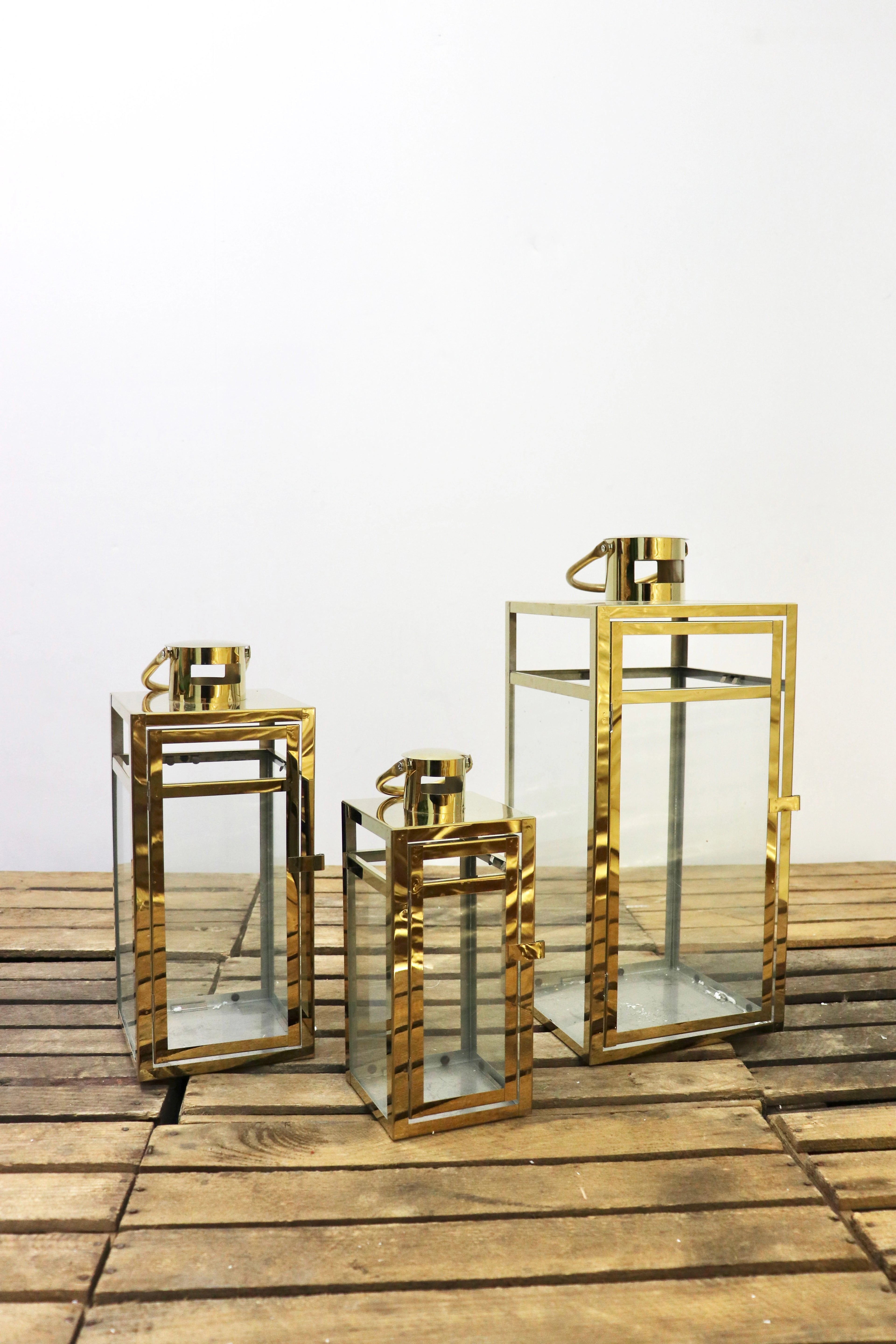 Lanterne doré (lot de 3)
