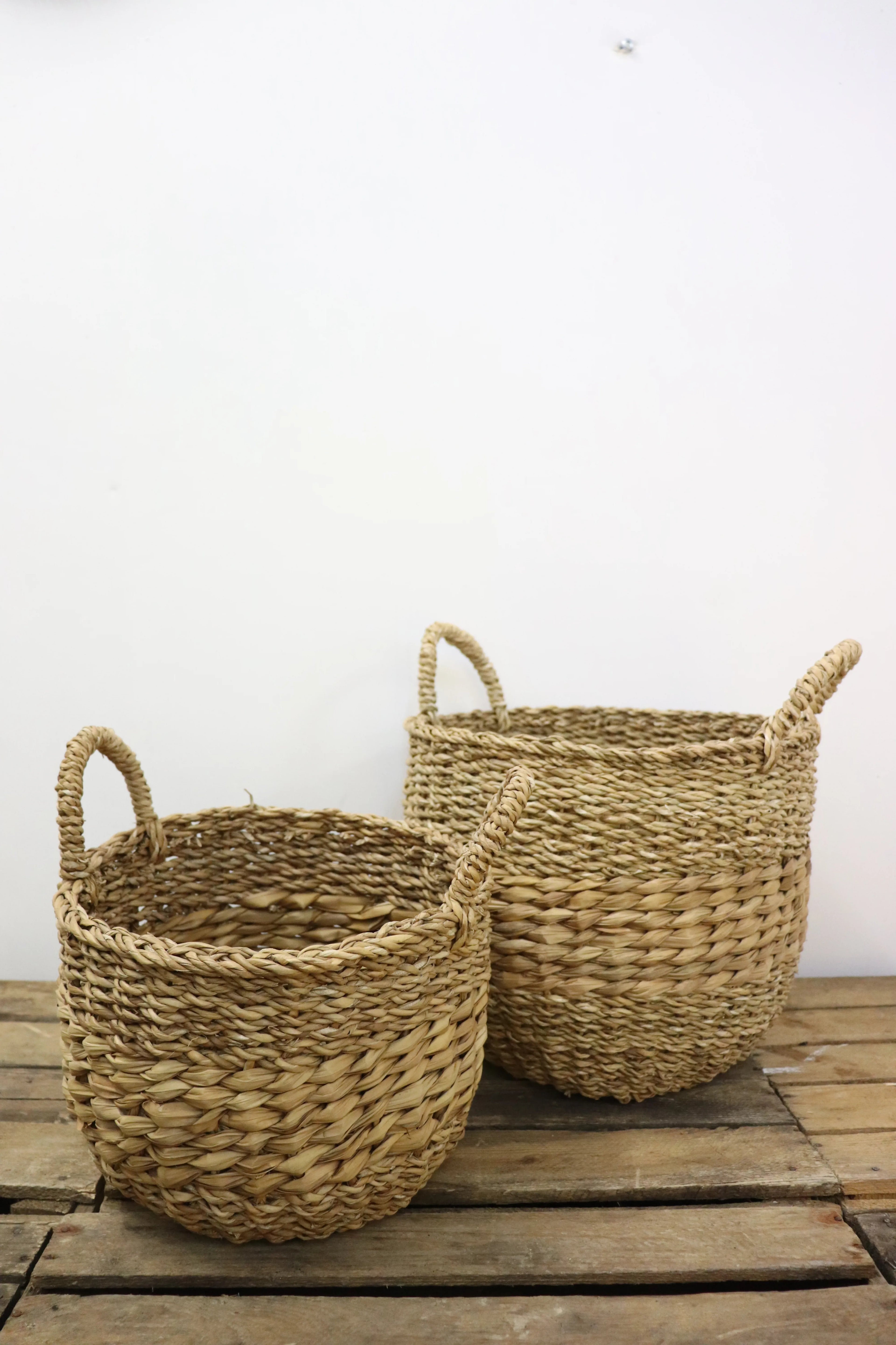 Panier rond en osier avec anses (2 tailles disponibles)
