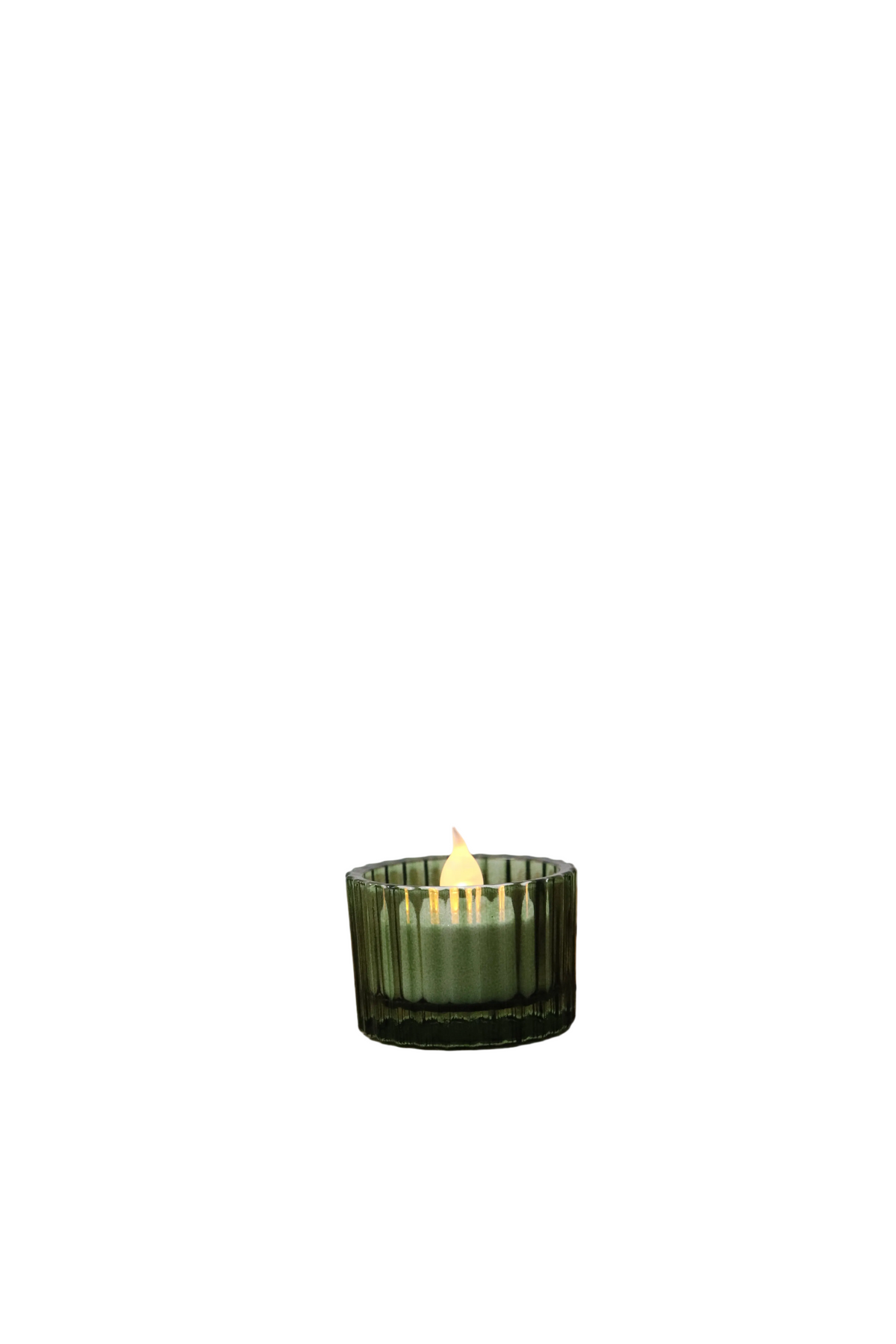 Photophore rond en verre vert