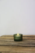 Photophore rond en verre vert