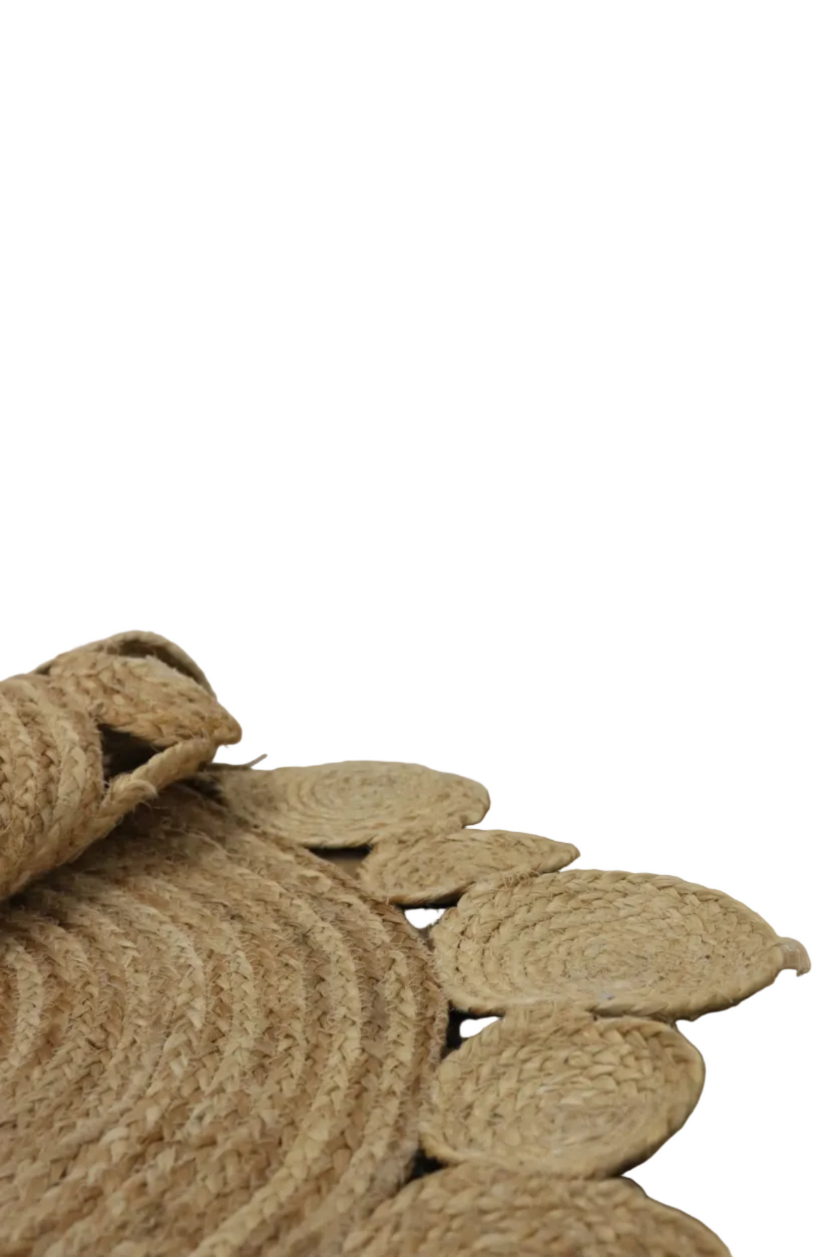 Tapis rond jute fleur extérieur