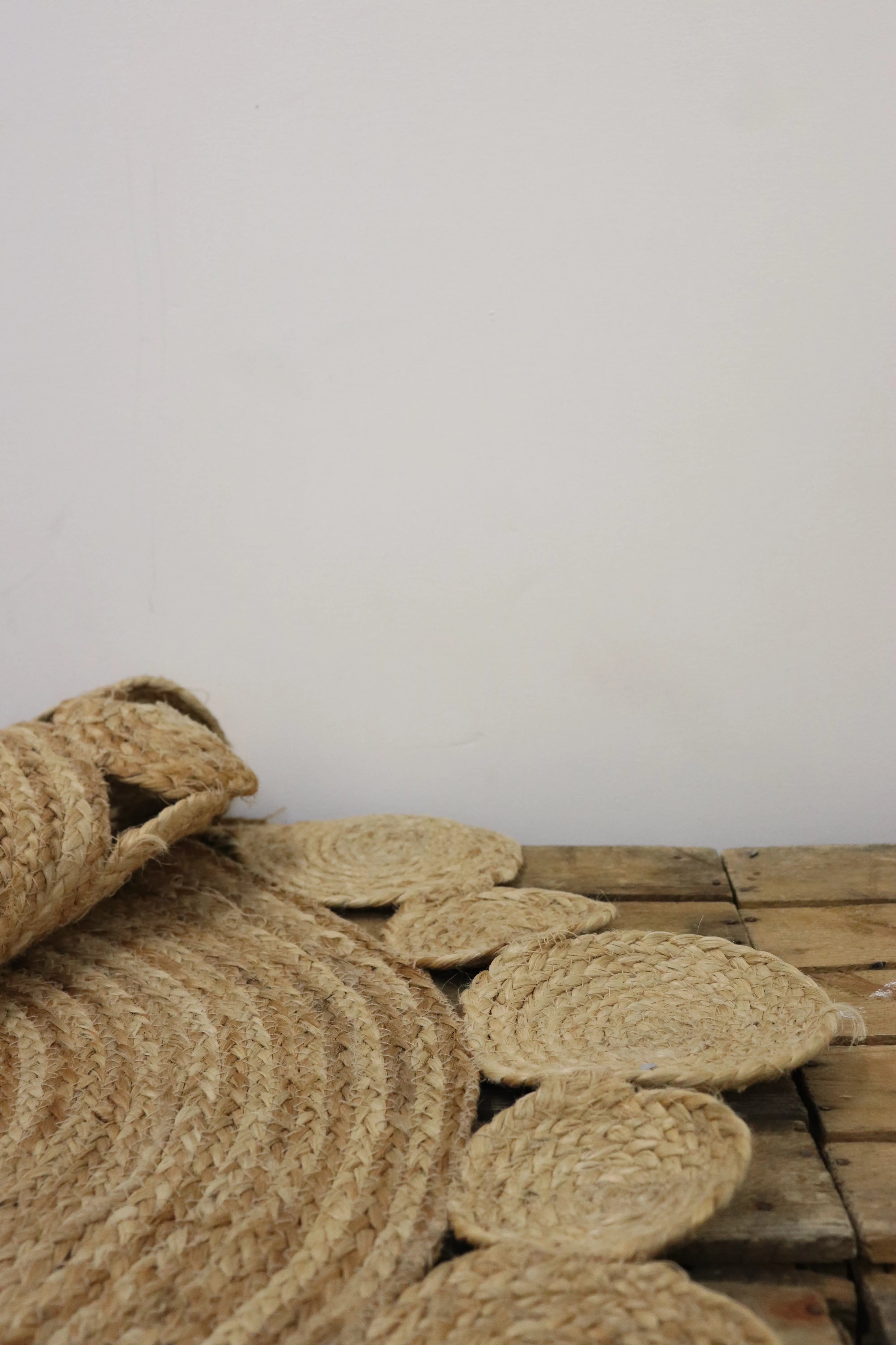 Tapis rond jute fleur extérieur