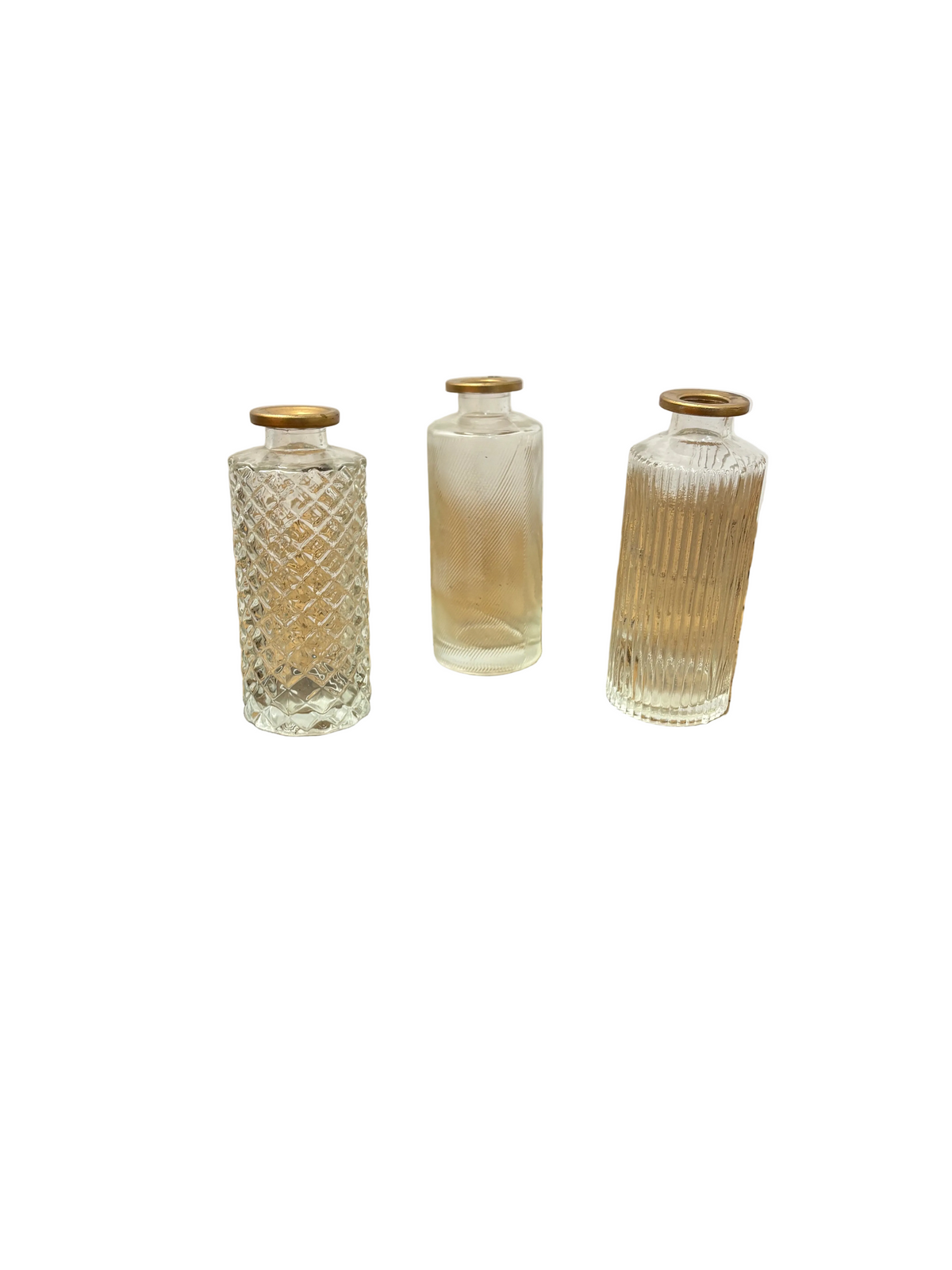 Vase soliflor verre et liseret doré (lot de 3)