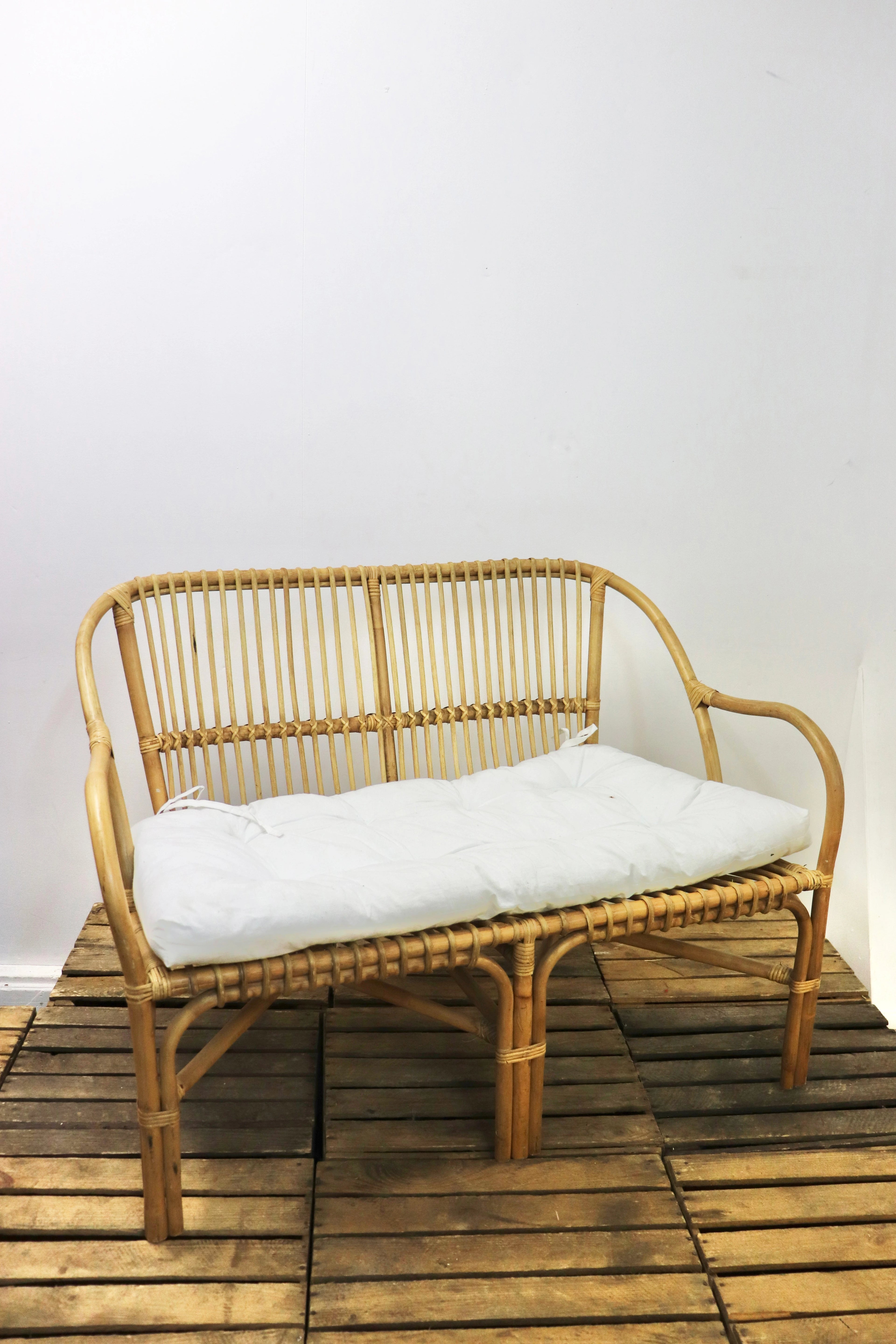 Banquette rotin 2 places